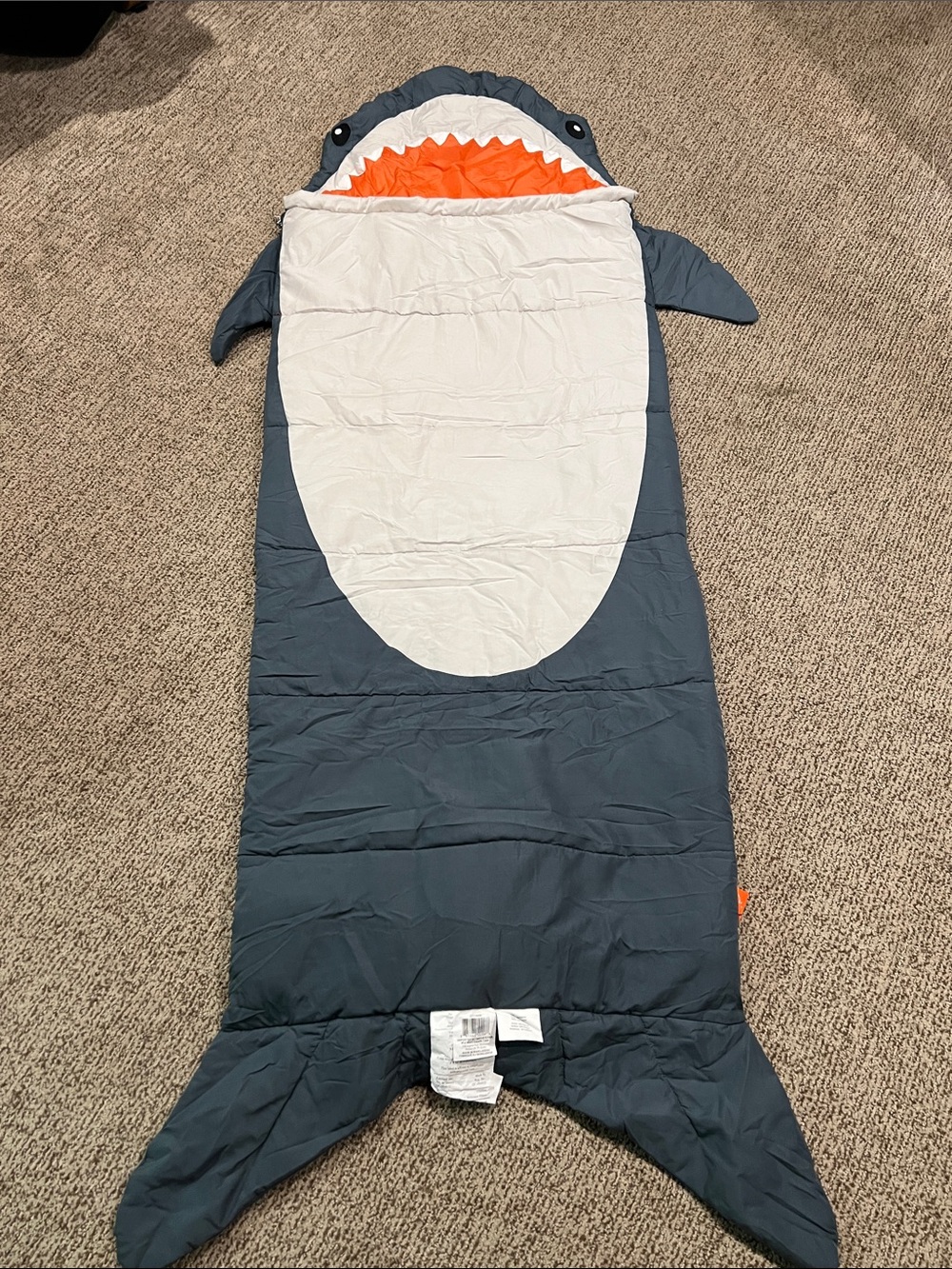 Shark Kids Sleeping Bag - Gray & White